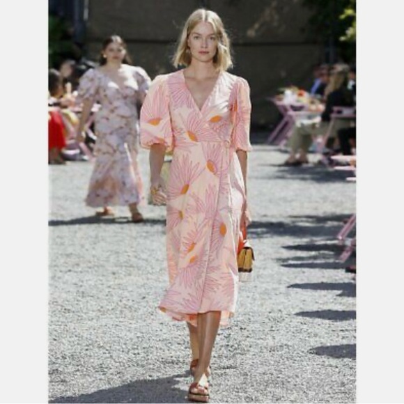 Kate Spade-Falling Flowers 100% cotton midi wrap dress.Foral print.Size 16 - Picture 2 of 12